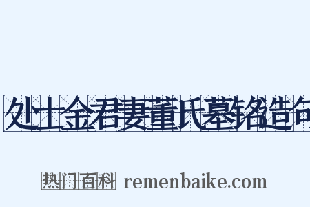 处士金君妻董氏墓铭造句是什么意思的图片